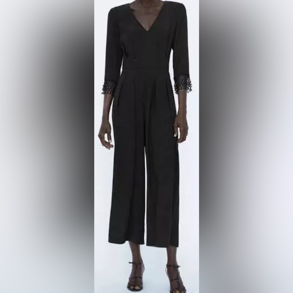 Zara Pants - Zara Black Wide Leg Jumpsuit